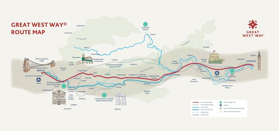 Great West Way map