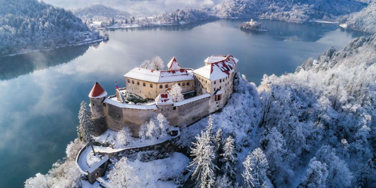 bled slovenia snow castle